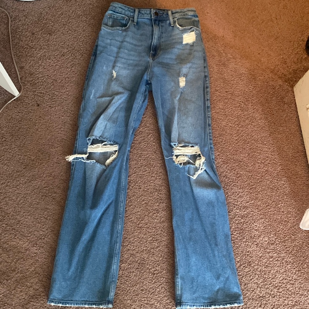 Hollister medium wash jeans.